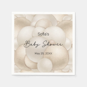 Serviette En Papier Baby shower Beige Hot Air Balloon