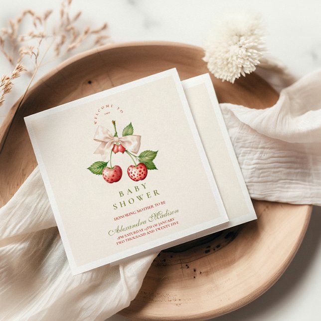 Serviette En Papier Baby shower Berry Sweet Coquette (Créateur téléchargé)