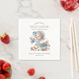 Serviette En Papier Baby Shower Berry Sweet Silly Goose