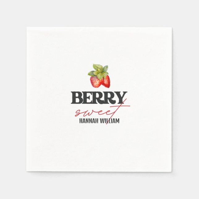 Serviette En Papier Baby shower Berry Sweet Strawberries (Devant)