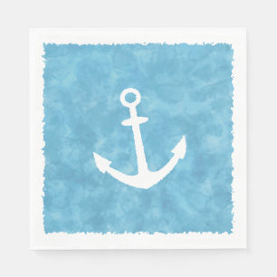 Serviette En Papier Baby shower bleu Ancre nautique