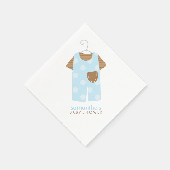 Serviette En Papier Baby shower bleu bébé (Coin)