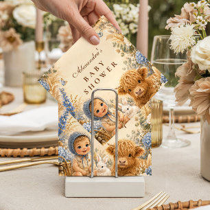 Serviette En Papier Baby Shower Bleu Bohème Fantaisiste