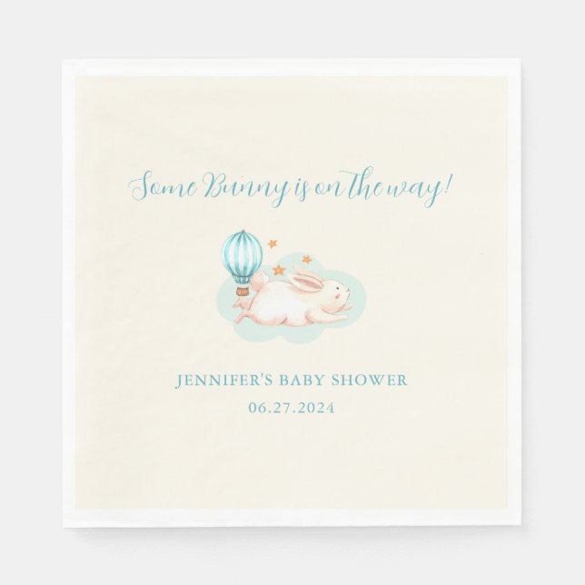 Serviette En Papier Baby shower bleu Bunny Dreams (Devant)