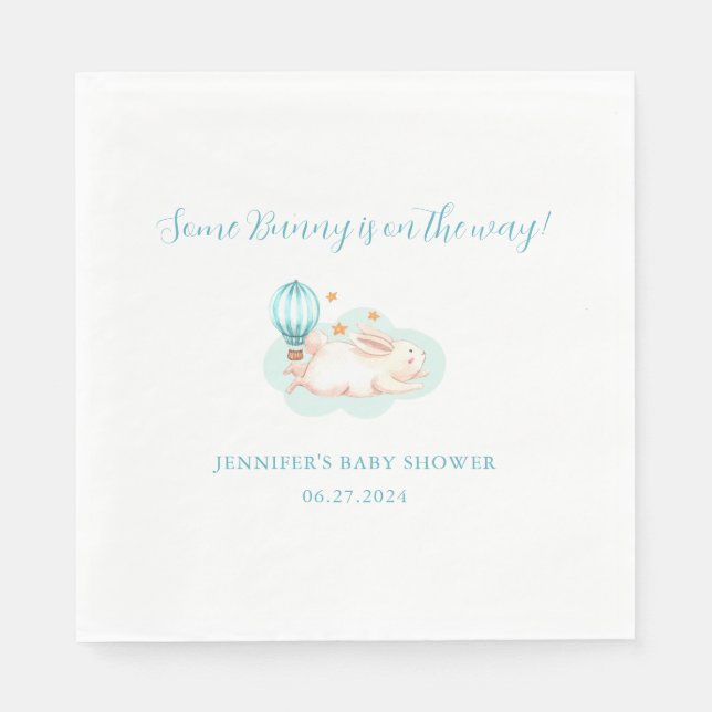 Serviette En Papier Baby shower bleu Bunny Dreams (Devant)