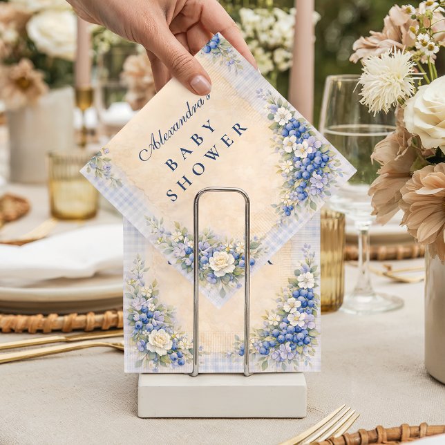 Serviette En Papier Baby Shower Bleu Clair Bleuet (Créateur téléchargé)