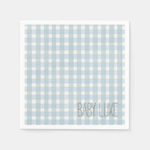 Baby shower bleu En vichy Napkin