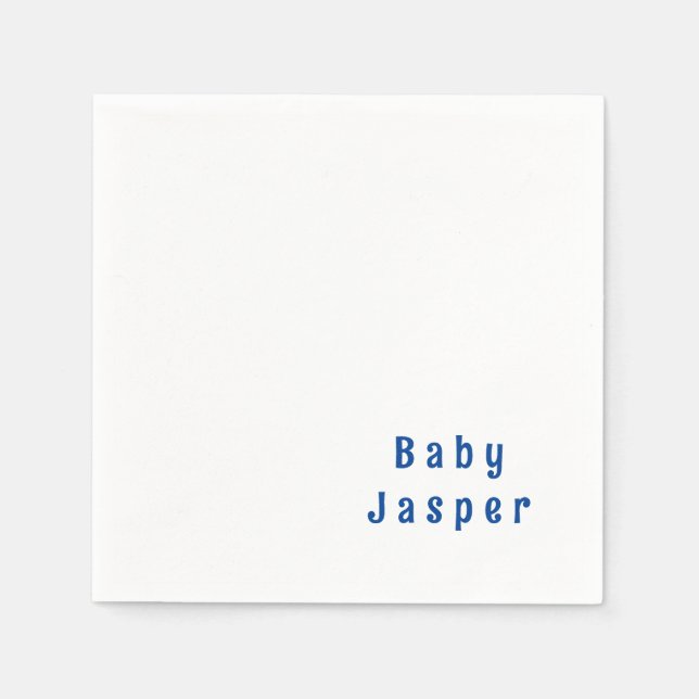 Serviette En Papier Baby shower bleu marine personnalisé (Devant)