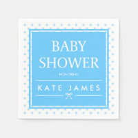 Baby shower bleu pois et carbone