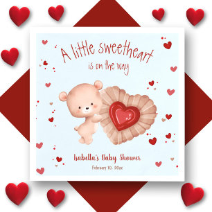Serviette En Papier Baby shower bleu rouge petit amoureux