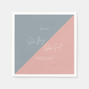 Serviette En Papier baby shower bleu, sexe révéler