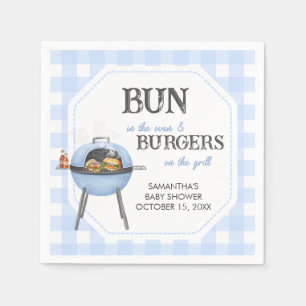 Serviette En Papier Baby Shower Blue Burger BBQ