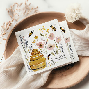 Serviette En Papier Baby Shower Bohème Petite Abeille à Miel