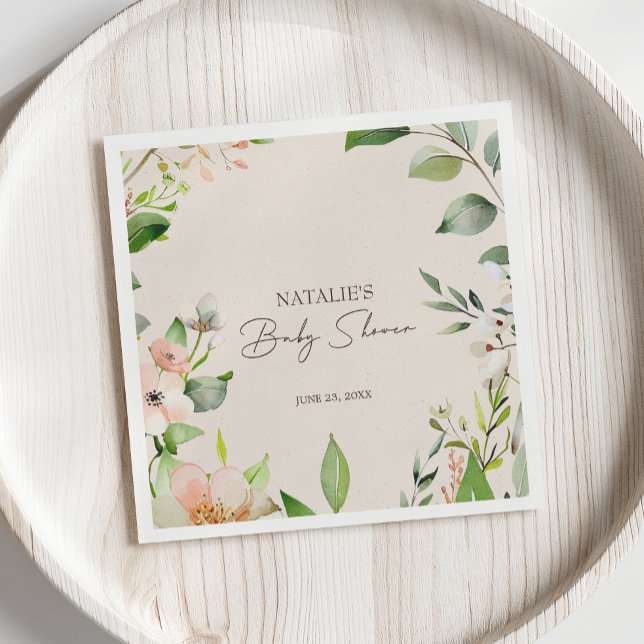 Serviette En Papier Baby shower Boho Animaux des bois (Créateur téléchargé)