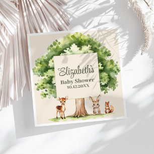 Serviette En Papier Baby shower Boho Cute Woodland Animaux