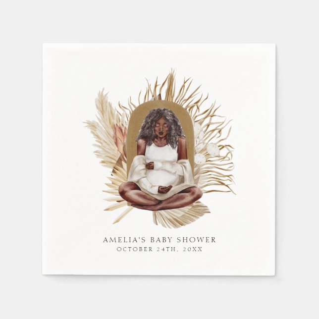 Serviette En Papier Baby shower Boho Florals (Devant)