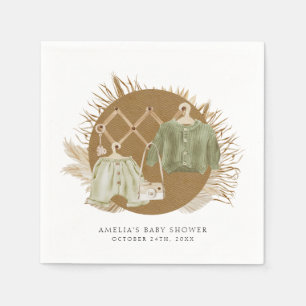 Serviette En Papier Baby shower Boho Florals