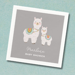 Serviette En Papier Baby shower boho llama