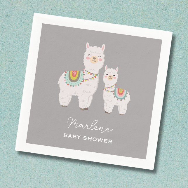 Serviette En Papier Baby shower boho llama (Créateur téléchargé)
