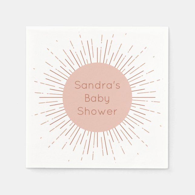 Serviette En Papier Baby shower Boho Sun (Devant)
