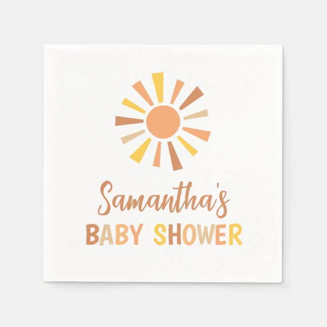 Serviette En Papier Baby shower Boho Sunshine (Devant)