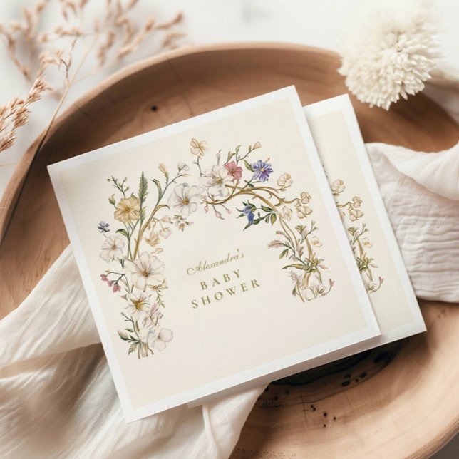 Serviette En Papier Baby shower Boho Woodland Fern (Créateur téléchargé)