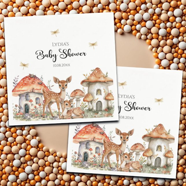 Serviette En Papier Baby shower Boho Woodland Forest Animaux (Créateur téléchargé)