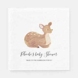 Serviette En Papier Baby-Shower Bois Chic Cerf Personnalisé