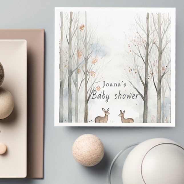 Serviette En Papier Baby shower boisé rustique (Créateur téléchargé)