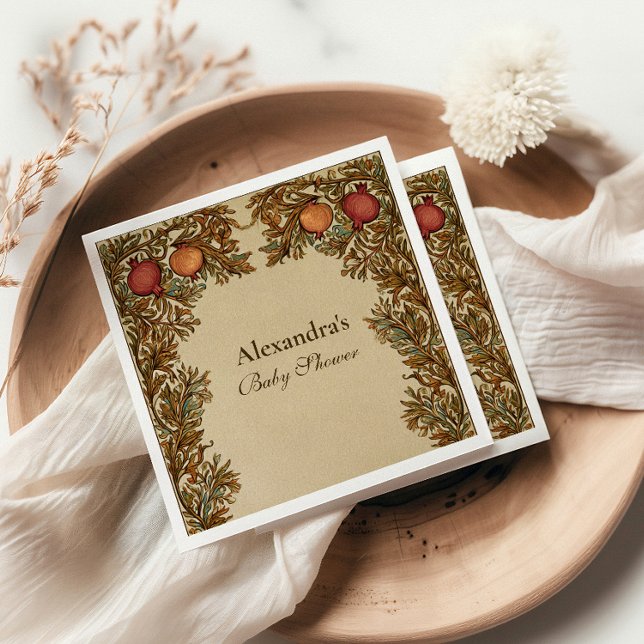 Serviette En Papier Baby shower botanique Art nouveau (Créateur téléchargé)