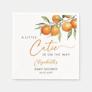 Serviette En Papier Baby shower Botanique Citrus Orange Little Cutie