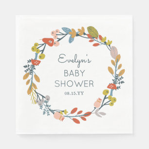 Serviette En Papier Baby shower botanique d'automne