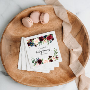 Serviette En Papier Baby shower bourguignon d'automne