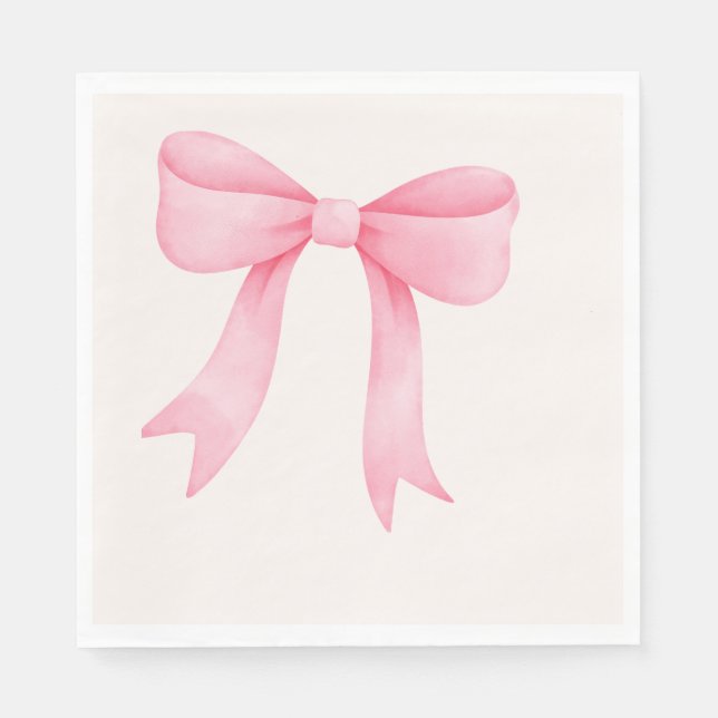 Serviette En Papier Baby shower Bow rose - Élégant papier automne Napk (Devant)