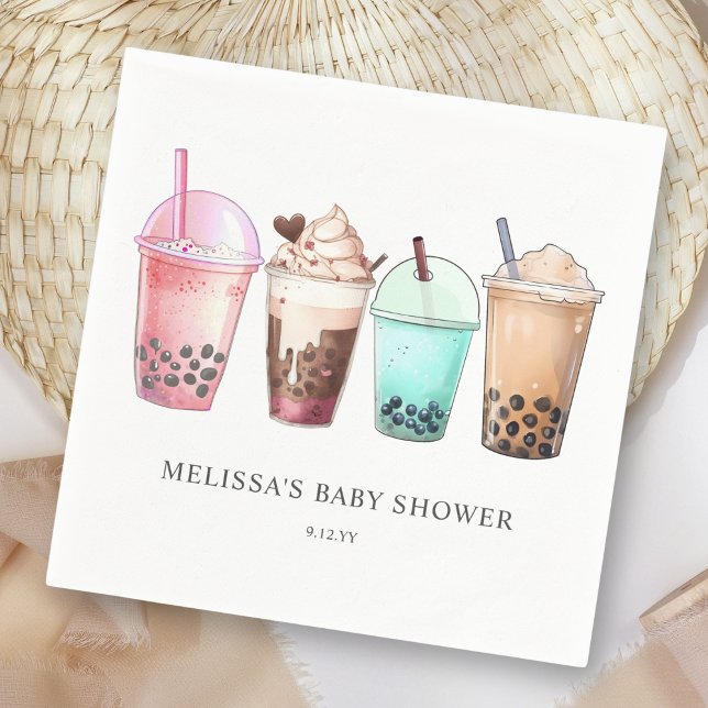 Serviette En Papier Baby shower Bubble Tea Boba (Créateur téléchargé)