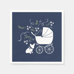 Serviette En Papier Baby shower Bulldog français conception 2