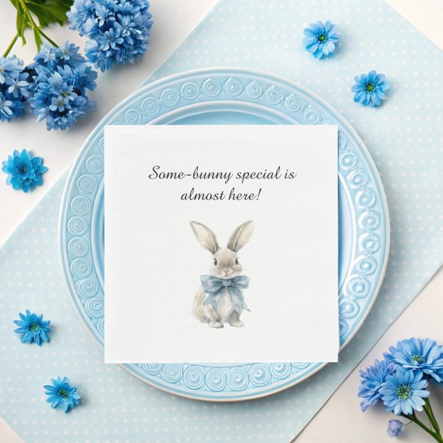 Serviette En Papier Baby shower Bunny bleu (Créateur téléchargé)