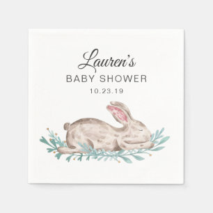 Serviette En Papier Baby shower Bunny couché Napkin