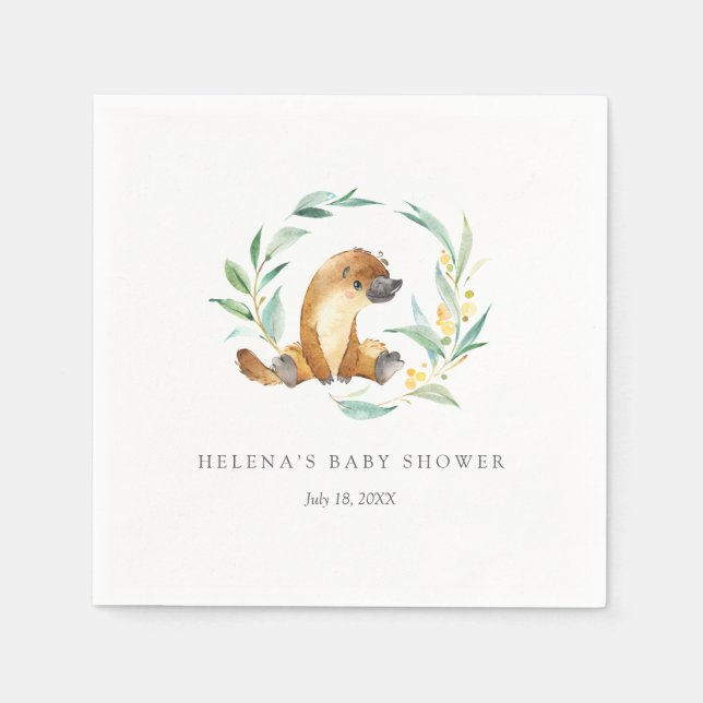 Serviette En Papier Baby shower Bush Baby Platypus (Devant)