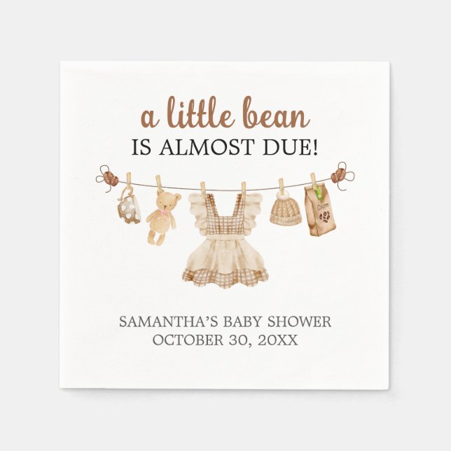 Serviette En Papier Baby Shower Café (Devant)