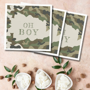Serviette En Papier Baby shower Camo Vert Gary