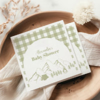 Baby shower Camping Vert