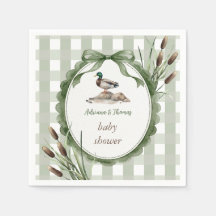 Baby-Shower Canard Gingham Sauge