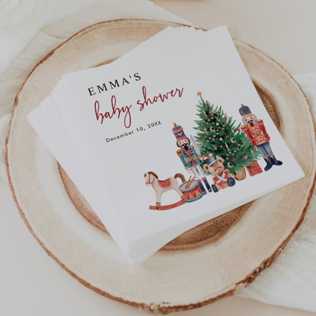Serviette En Papier Baby-Shower Casse-Noisette (Nutcracker Baby Shower Napkins by Painted Paperie)