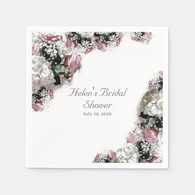 Serviette En Papier Baby-shower catholique élégant (Devant)