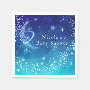 Serviette En Papier Baby Shower Céleste Lune Ciel Étincelant Personnal