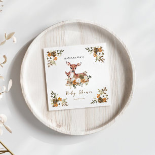 Serviette En Papier Baby shower Cerf Bois Rustique