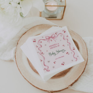 Serviette En Papier Baby-Shower Cerise Bébé Fille 