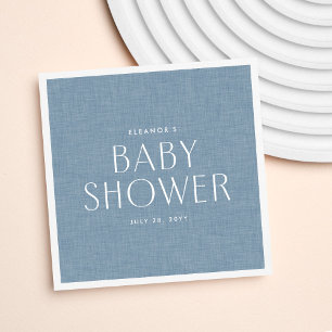 Serviette En Papier Baby shower chambray bleu mignon simple personnali
