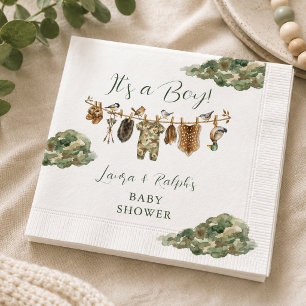 Serviette En Papier Baby Shower Chasse au Canard Garçon